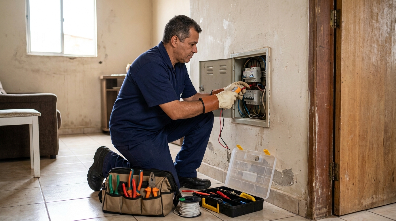 Eletricista com ferramentas em Volta Redonda‑RJ